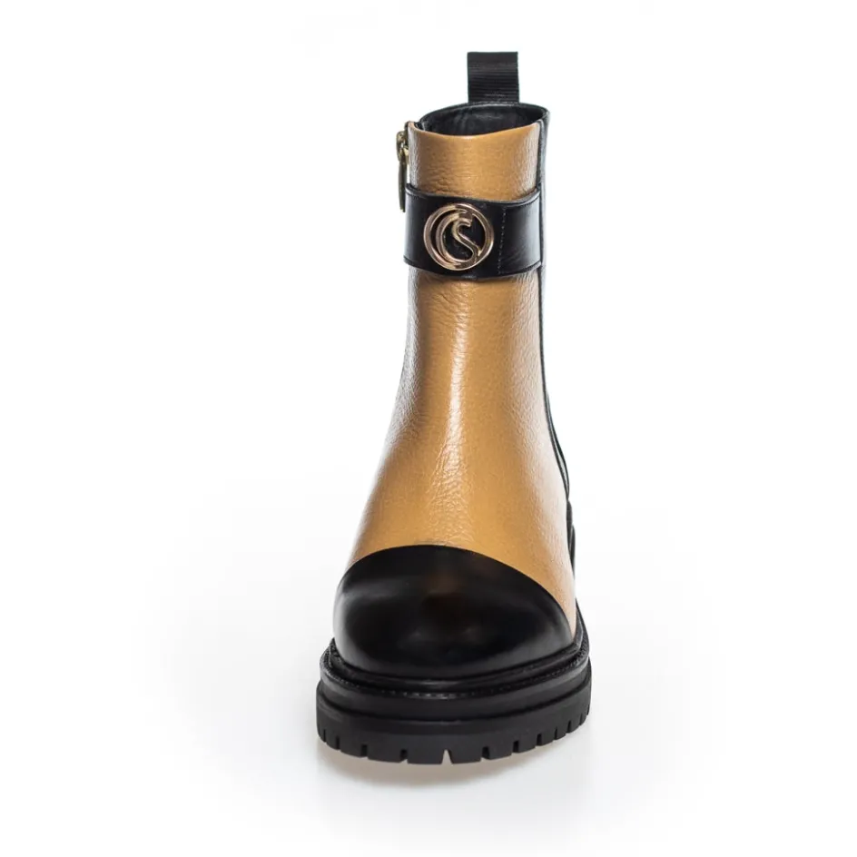 all_good_vibes_only__blackcamel_3.webp Copenhagen Shoes Ankelstøvler*ALL GOOD VIBES ONLY - BLACK/CAMEL Allgood vibes only boot black camel