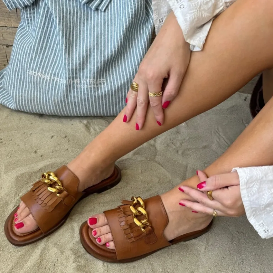 Copenhagen Shoes Flade Sandaler*ANAKIN - Cognac