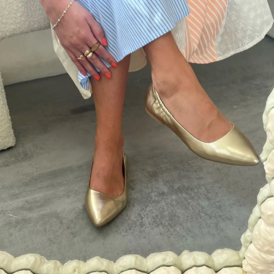 ballerina__leather__gold_3.webp Copenhagen Shoes Ballerinasko*BALLERINA 23 Leather - Gold