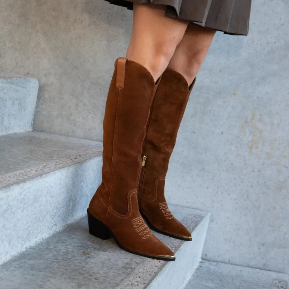 Copenhagen Shoes Støvler Med Hæl | Lange Støvler*BE BY ME - Cognac