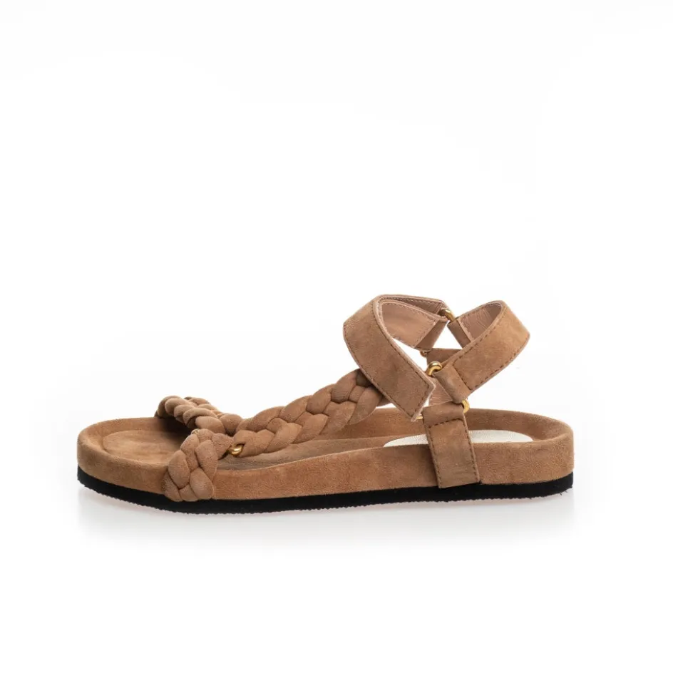 Copenhagen Shoes Flade Sandaler*BEACH SUEDE - DARK BEIGE (SAFARI) Beachsuede sandal dark beige safari