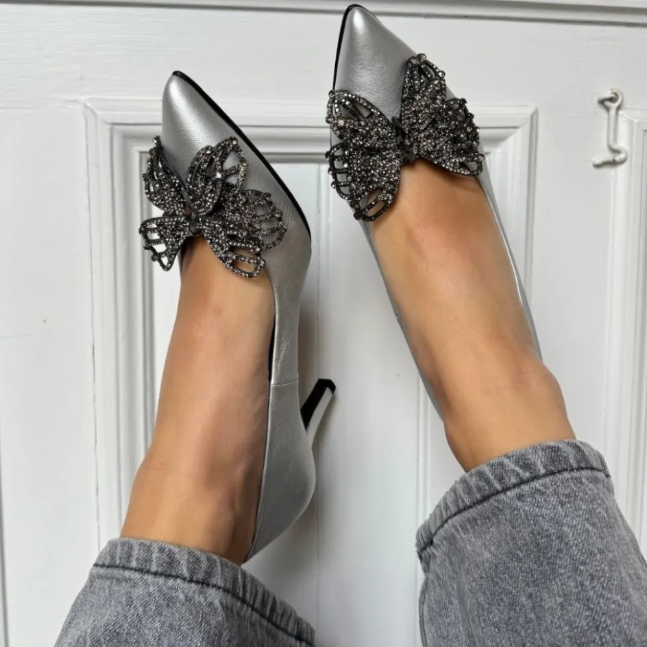Copenhagen Shoes Stiletter*BUTTERFLY - SILVER - SILVER (ARGENTO) Butterflysilver heels silver argento