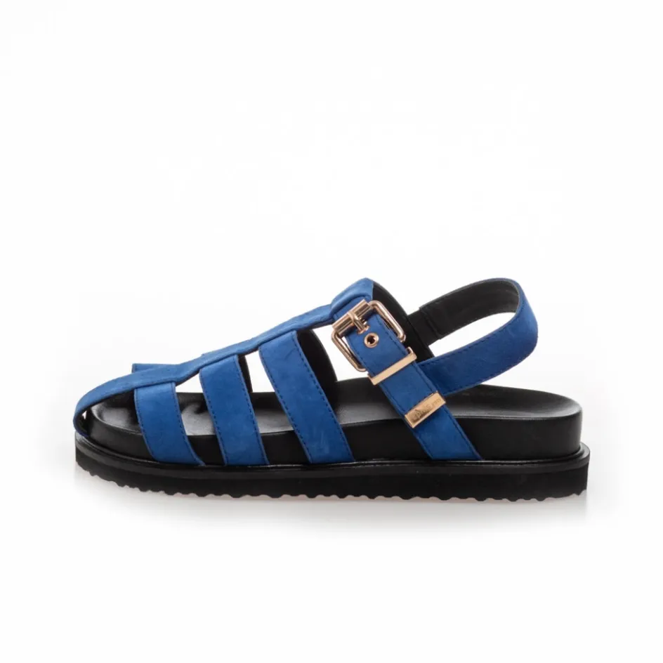 Copenhagen Shoes Flade Sandaler*CARE 23 SUEDE - BLUETTE Care23 suede sandal bluette