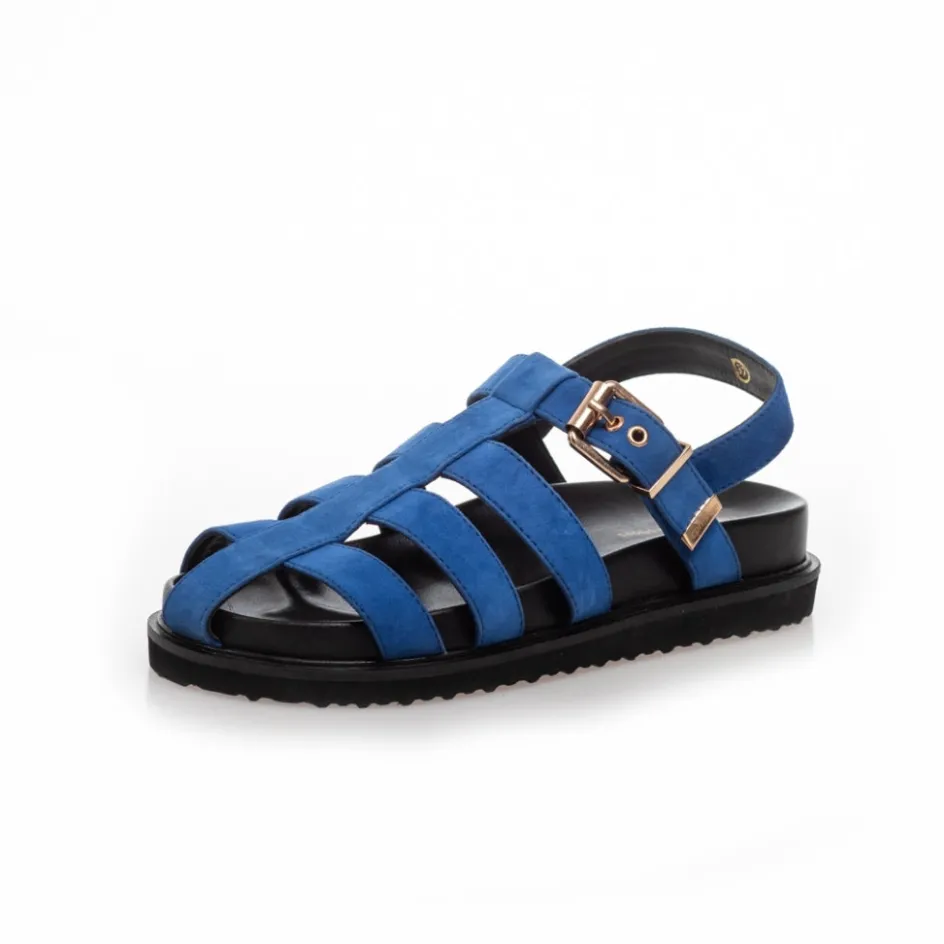 Copenhagen Shoes Flade Sandaler*CARE 23 SUEDE - BLUETTE Care23 suede sandal bluette