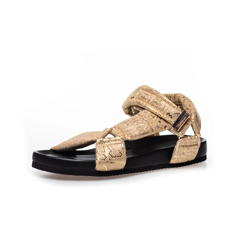 carrie_moon__gold_snake_2.webp Copenhagen Shoes Flade Sandaler*CARRIE MOON - Gold Snake Carriemoon sandal gold snake