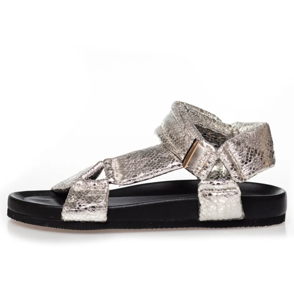 carrie_moon__silver_snake_2.webp Copenhagen Shoes Flade Sandaler*CARRIE MOON - Silver Snake Carriemoon sandal silver snake