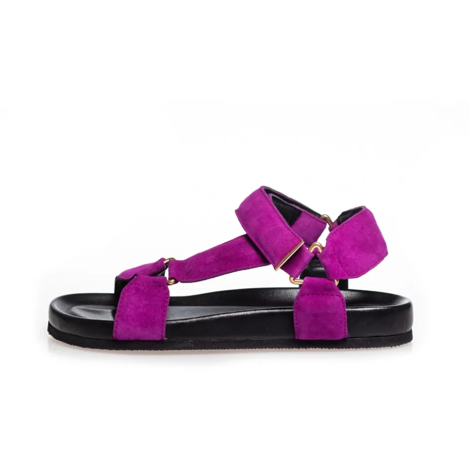 Copenhagen Shoes Flade Sandaler*CARRIE SUEDE - FUCHSIA (DAHLIA) Carriesuede sandal fuchsia dahlia
