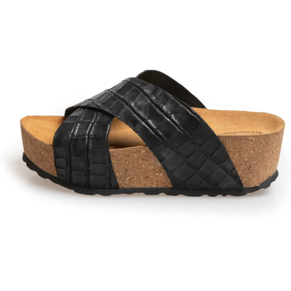 Copenhagen Shoes Sandaler Med Kilehæle*COCO - BLACK Cocosandaler med kilehael black