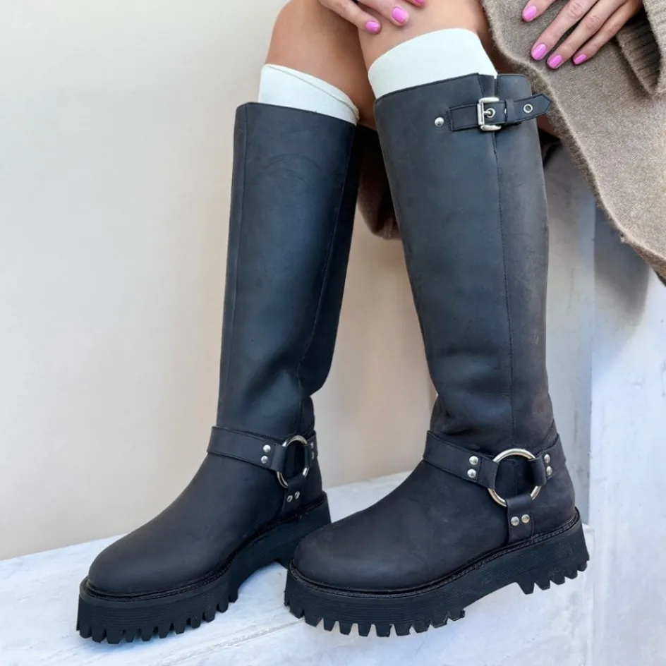 come_rock_me__black_6.webp Copenhagen Shoes Lange Støvler*COME ROCK ME - Black