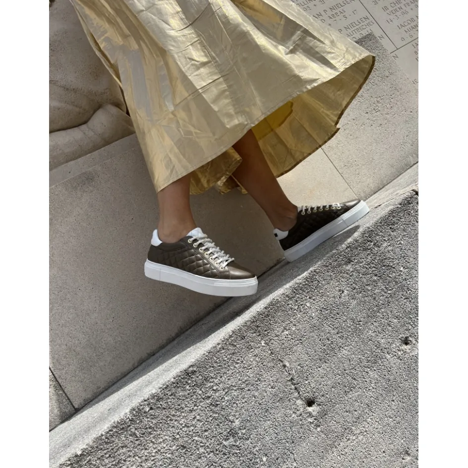Copenhagen Shoes Sneakers*DAYS OF FUN QUILT LEATHER - Taupe