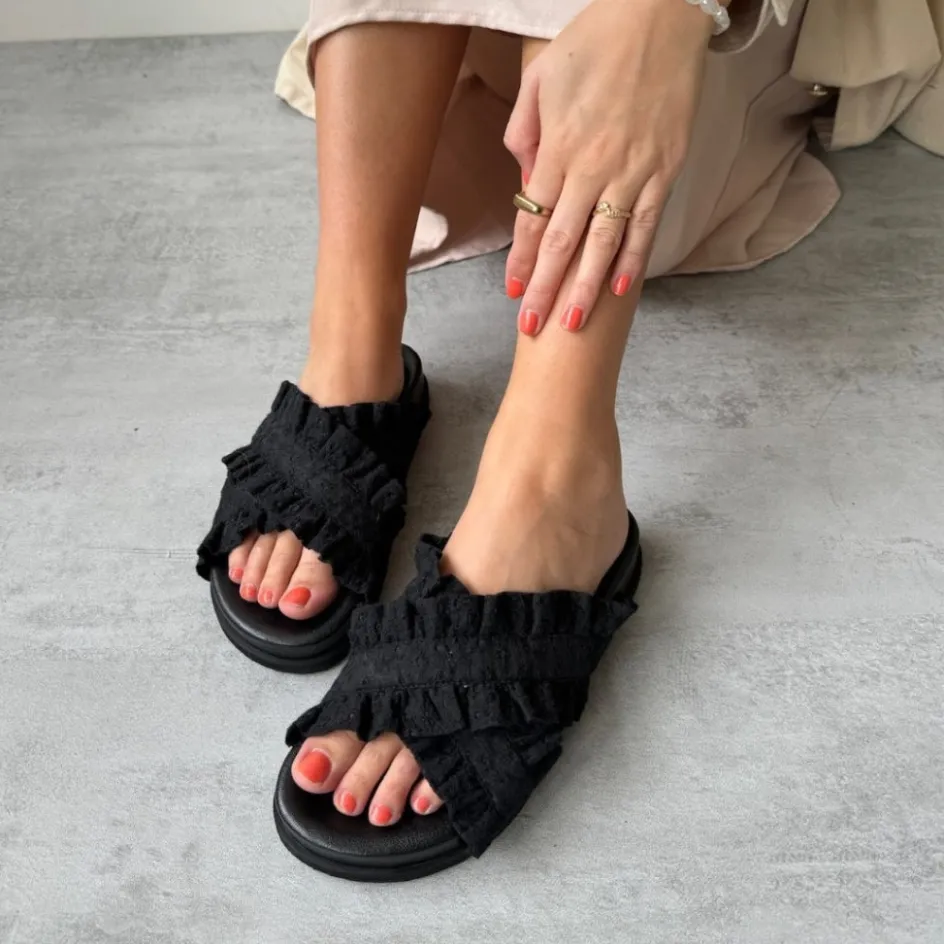 Copenhagen Shoes Flade Sandaler*DAYSI - Black