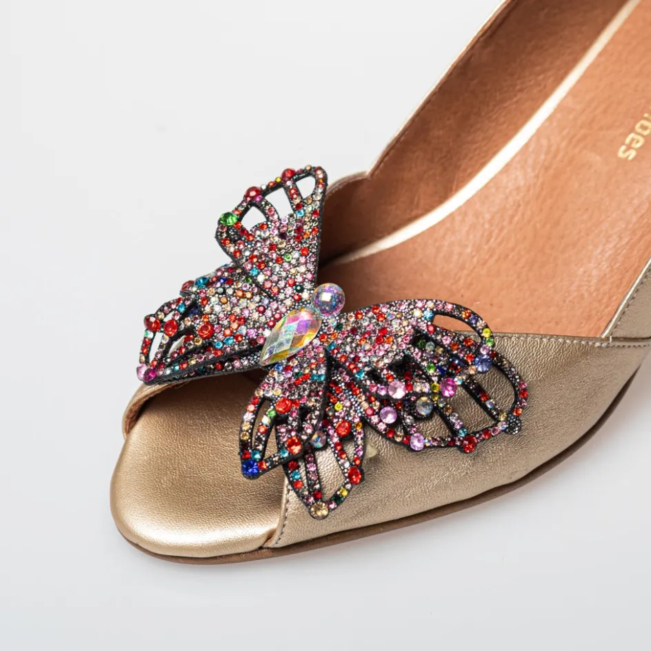 Copenhagen Shoes Sandaler Med Hæl | Stiletter*DIAMONDS AND BUTTERFLIES - GOLD Diamondsand butterflies heels gold