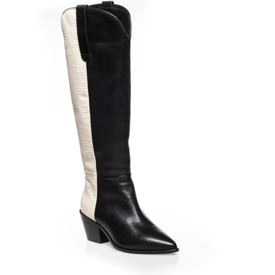 divided_multi__blackoff_white_8.webp Copenhagen Shoes Støvler Med Hæl | Lange Støvler*DIVIDED MULTI - BLACK/OFF WHITE Black off white