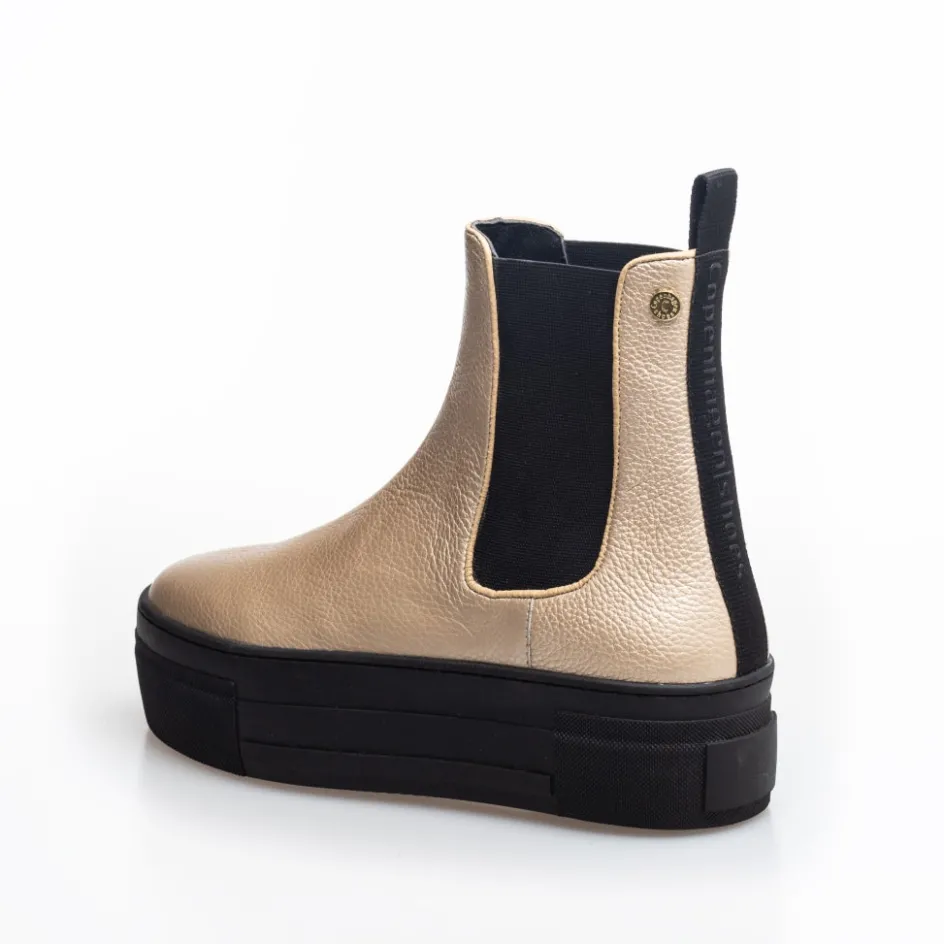 Copenhagen Shoes Chelsea Boots | Ankelstøvler*ENYA BOOT GOLD - GOLD Enyaboot gold boot gold