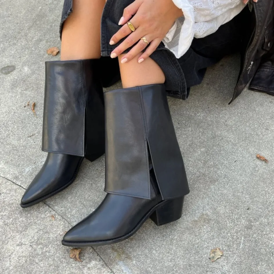 Copenhagen Shoes Lange Støvler*FALLING HIGH - BLACK Fallinghigh pre order del end sept stoevler black