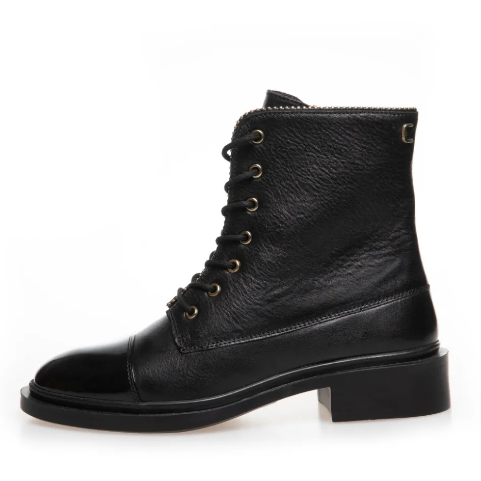 Copenhagen Shoes Ankelstøvler*FASHION AND WALKING - BLACK PATENT Fashionand walking stoevler black patent