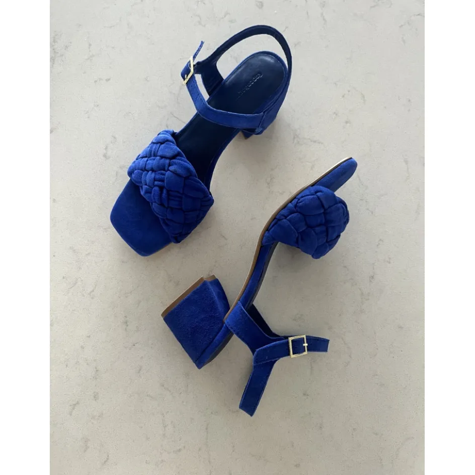 Copenhagen Shoes Sandaler Med Hæl | Stiletter*FEEL IT - SUEDE - Electric Blue Suede Feelit suede heels electric blue suede