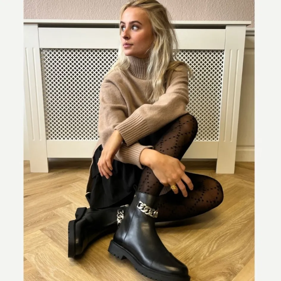Copenhagen Shoes Ankelstøvler*FLOWER EYES - BLACK/SILVER Flowereyes boot black silver