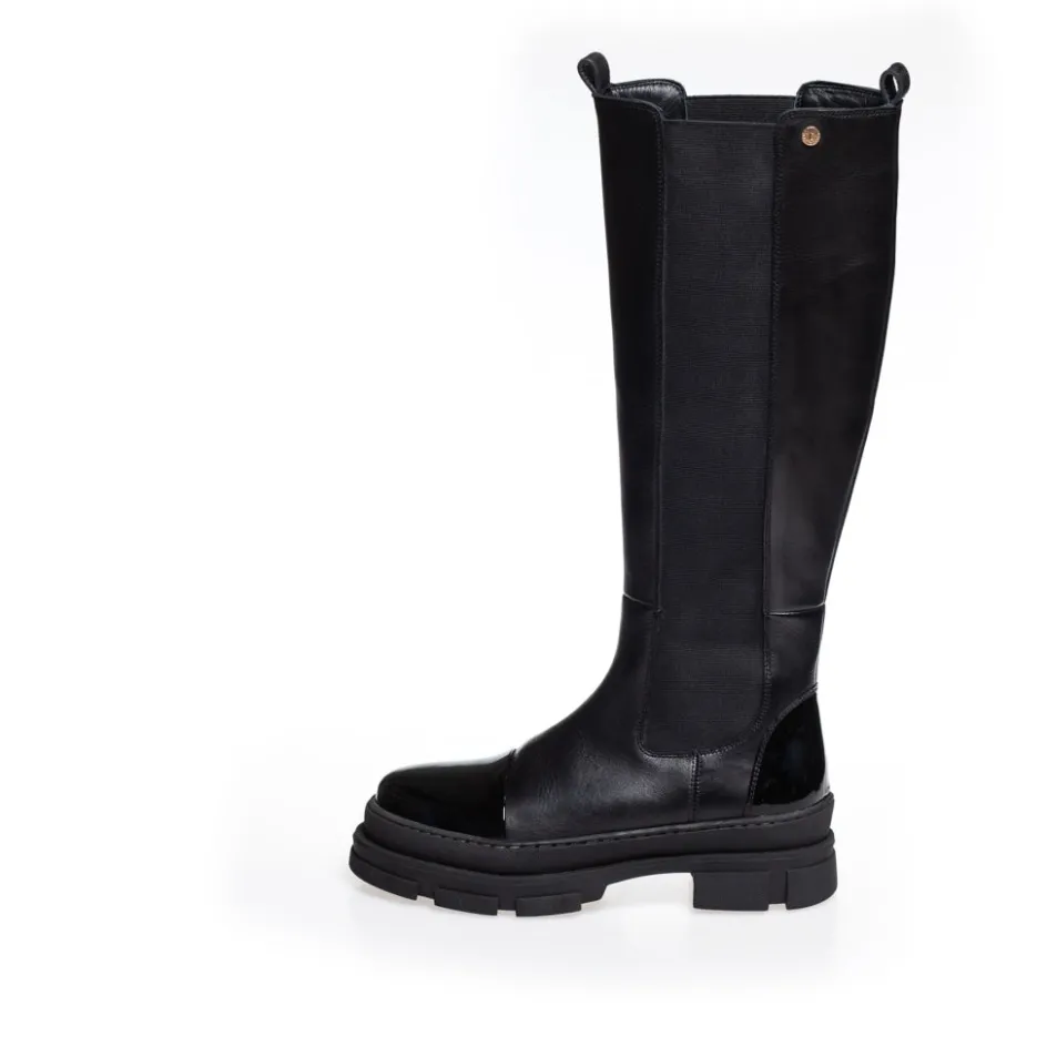 Copenhagen Shoes Lange Støvler*FOLLOW ME - Black patent