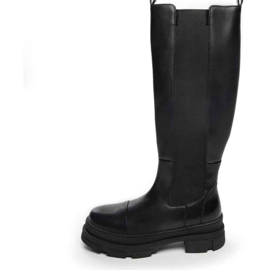 Copenhagen Shoes Lange Støvler*FOLLOW ME ZIPPER - Black (with Black Stiches) Black with black stiches
