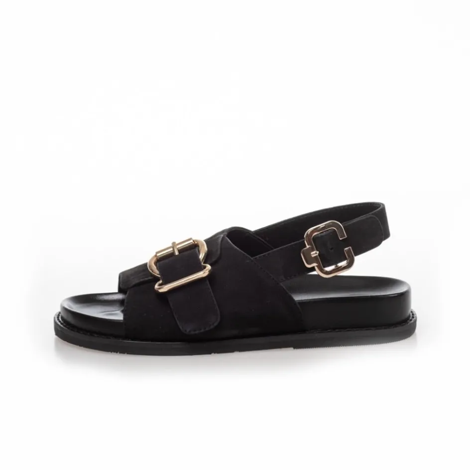 Copenhagen Shoes Flade Sandaler*FOREVER YOU SUEDE - BLACK Foreveryou suede sandal black
