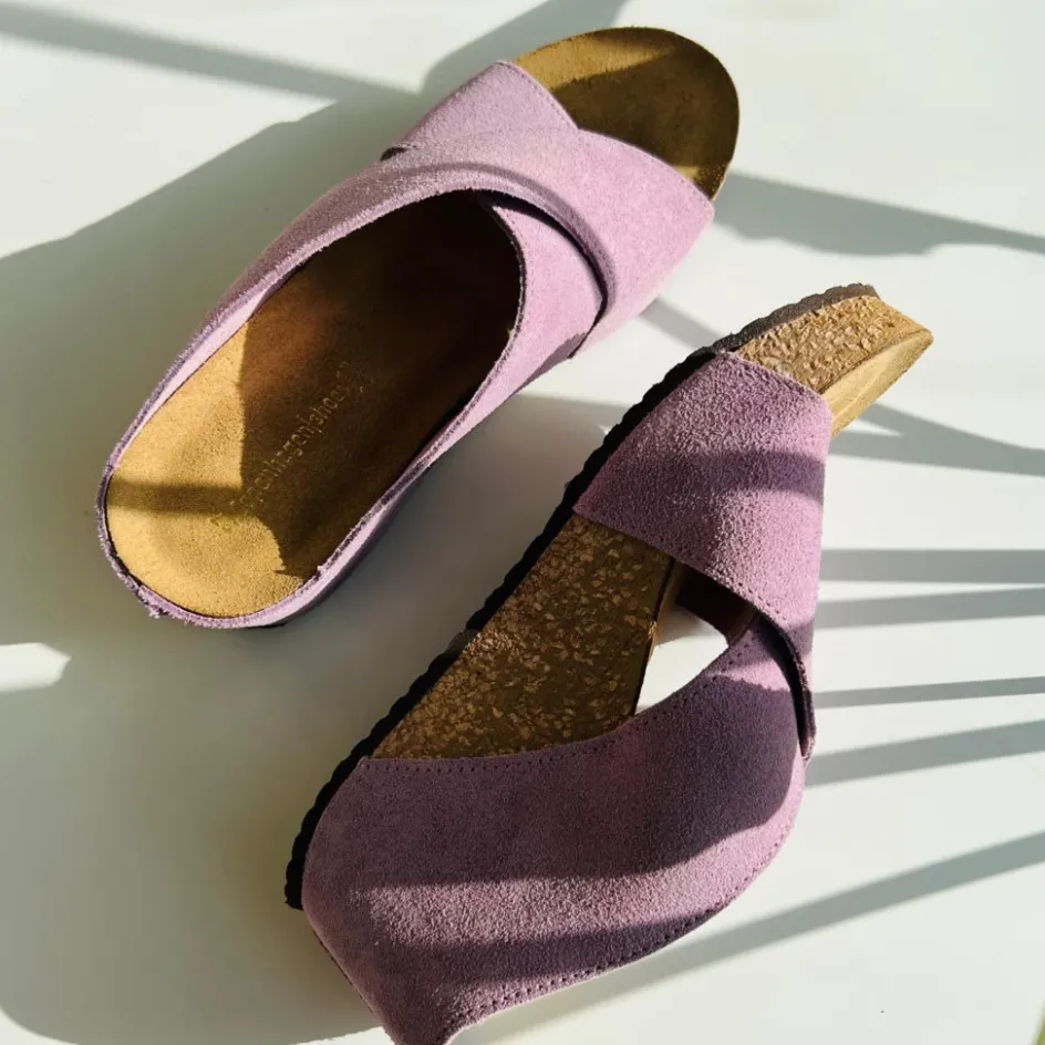 Copenhagen Shoes Sandaler Med Kilehæle*FRANCES 22 Suede - LAVENDER (GLICINE) Lavender glicine
