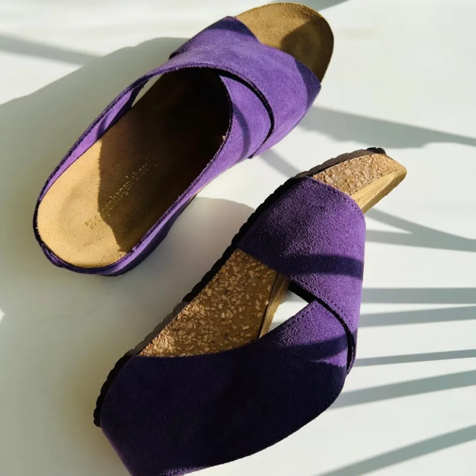 Copenhagen Shoes Sandaler Med Kilehæle*FRANCES 22 Suede - VIOLET (VIOLA U-27) Violet viola u 27