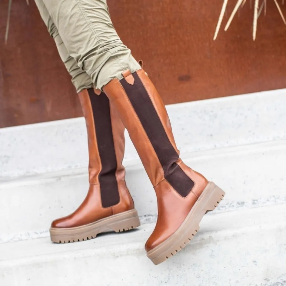 Copenhagen Shoes Lange Støvler*GOING HIGH - Cognac Goinghigh boot high long cognac