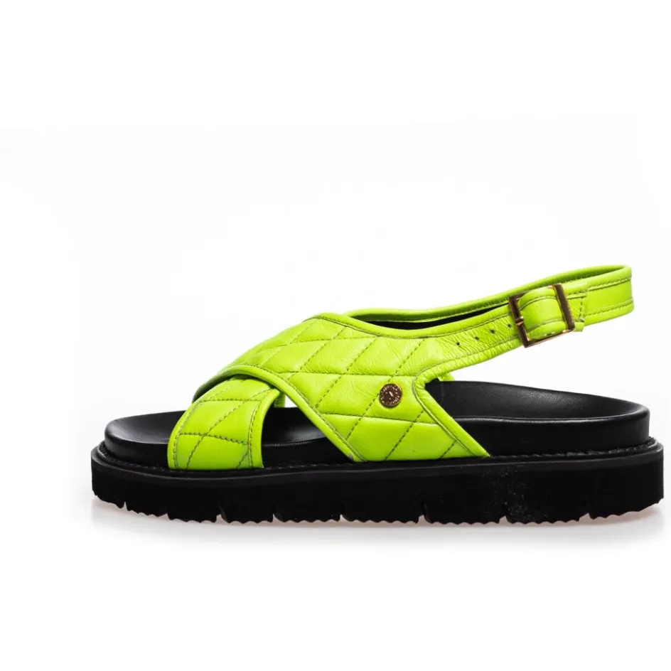 Copenhagen Shoes Flade Sandaler*GOING WILD NEON - NEON GREEN Goingwild neon sandal neon green
