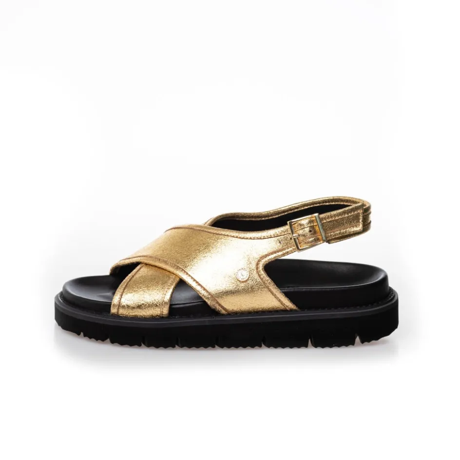 Copenhagen Shoes Flade Sandaler*GOLDIE - GOLD Goldiesandal gold