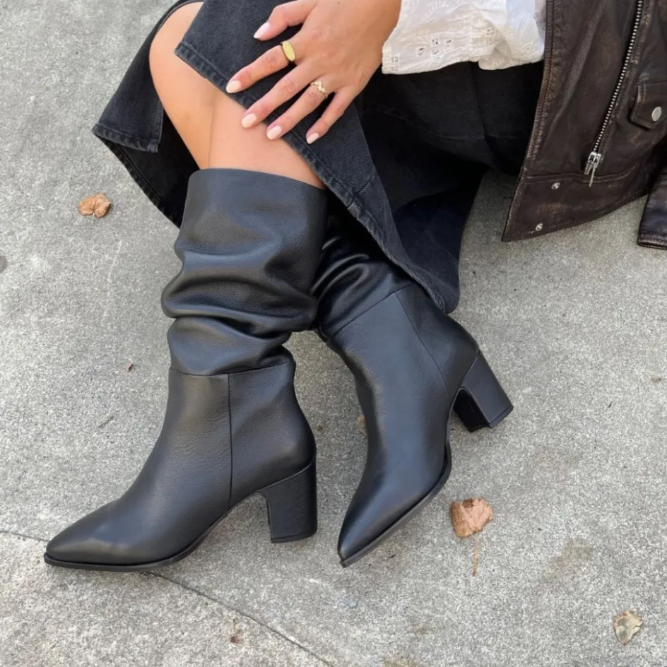 illusion__black_5.webp Copenhagen Shoes Støvler Med Hæl | Lange Støvler*ILLUSION - Black