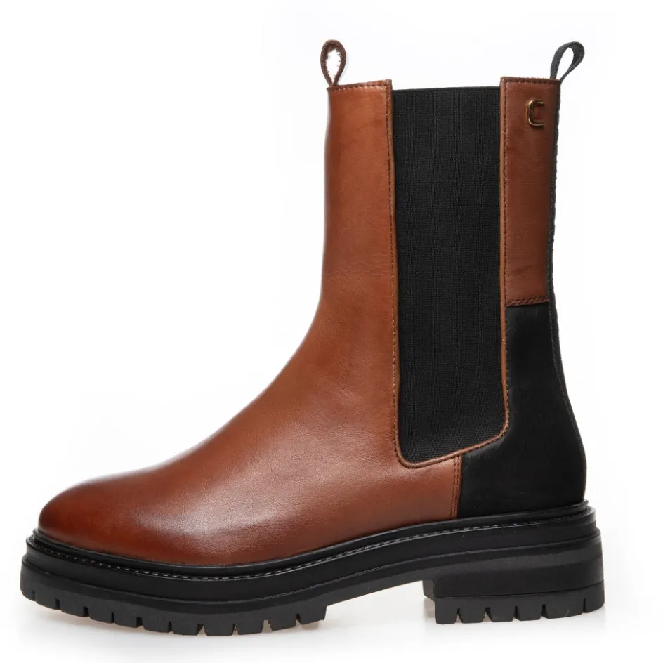 Copenhagen Shoes Ankelstøvler*IT'S A KIND OF MAGIC - COGNAC/BLACK/BROWN Itsa kind of magic boots cognac black brown