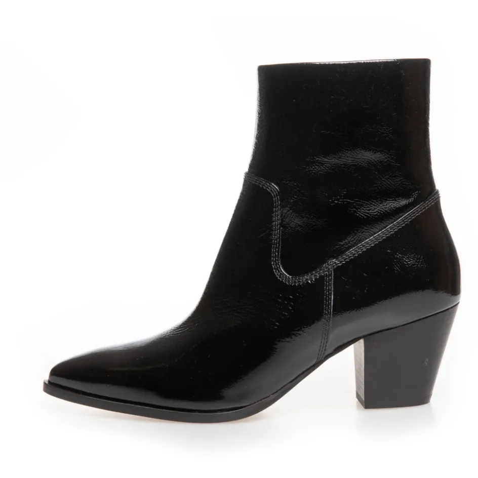 Copenhagen Shoes Ankelstøvler*IT'S ALL ABOUT WALKING - PATENT - BLACK PATENT Itsall about walking patent stoevler black patent