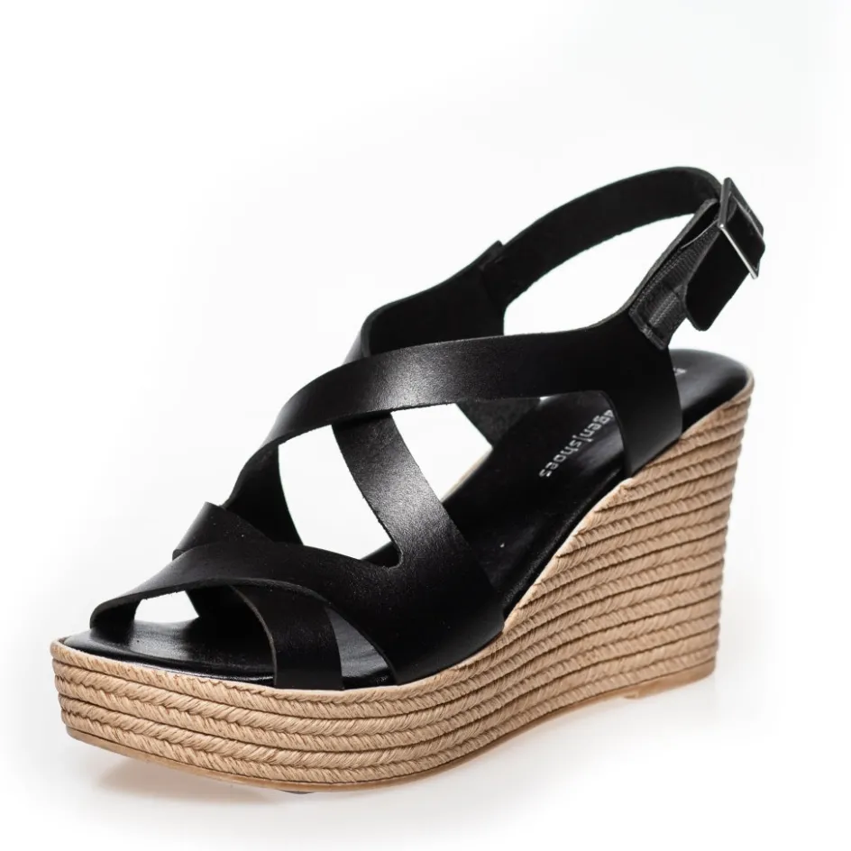 Copenhagen Shoes Sandaler Med Kilehæle*JADIE - BLACK Jadiesandal wedge black