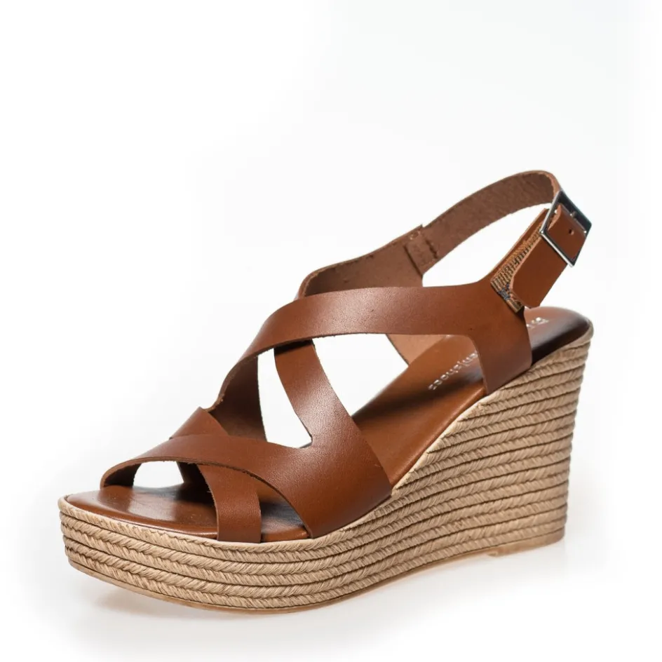 Copenhagen Shoes Sandaler Med Kilehæle*JADIE - COGNAC Jadiesandal wedge cognac