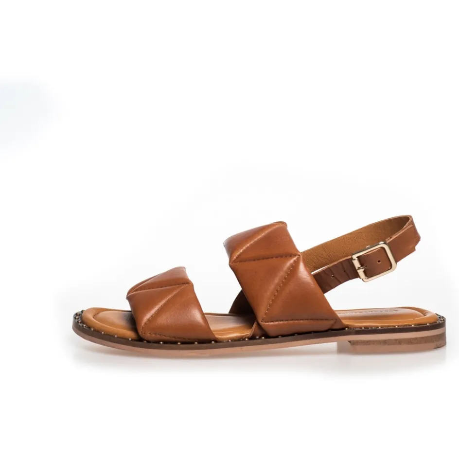Copenhagen Shoes Flade Sandaler*JUST BECAUSE - COGNAC Justbecause sandal cognac