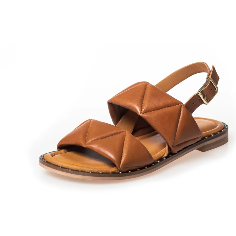 Copenhagen Shoes Flade Sandaler*JUST BECAUSE - COGNAC Justbecause sandal cognac