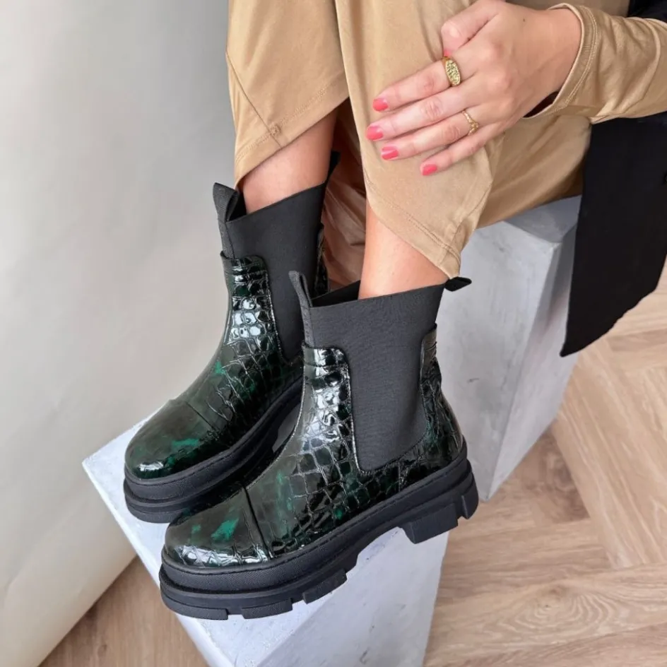 Copenhagen Shoes Chelsea Boots | Ankelstøvler*KEEP ON DREAMING - DARK GREEN Keepon dreaming boot dark green