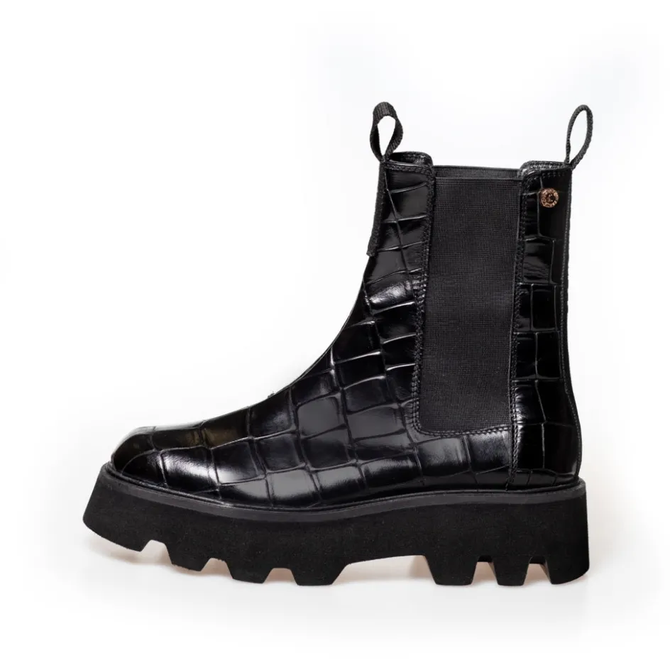 Copenhagen Shoes Chelsea Boots | Ankelstøvler*KEEP SHINING - BLACK EMBOSSED Keepshining stoevler black embossed