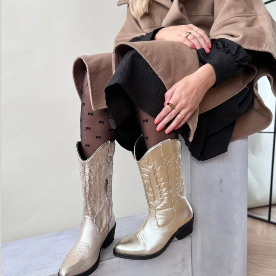 Copenhagen Shoes Lange Støvler | Støvler Med Hæl*KEEP YOUR POWER - METALLIC - Gold Metallic Keepyour power metallic boot gold metallic