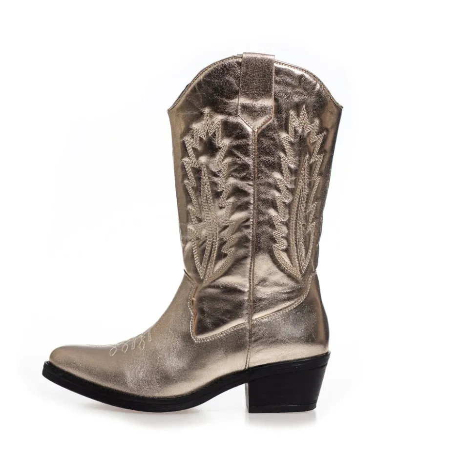keep_your_power__metallic__gold_metallic_3.webp Copenhagen Shoes Lange Støvler | Støvler Med Hæl*KEEP YOUR POWER - METALLIC - Gold Metallic Keepyour power metallic boot gold metallic