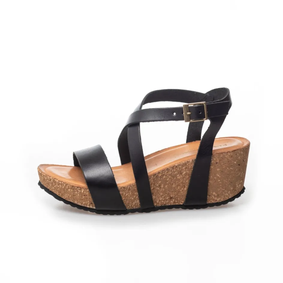 Copenhagen Shoes Sandaler Med Kilehæle*LAURA 22 - BLACK Laura22 sandal black