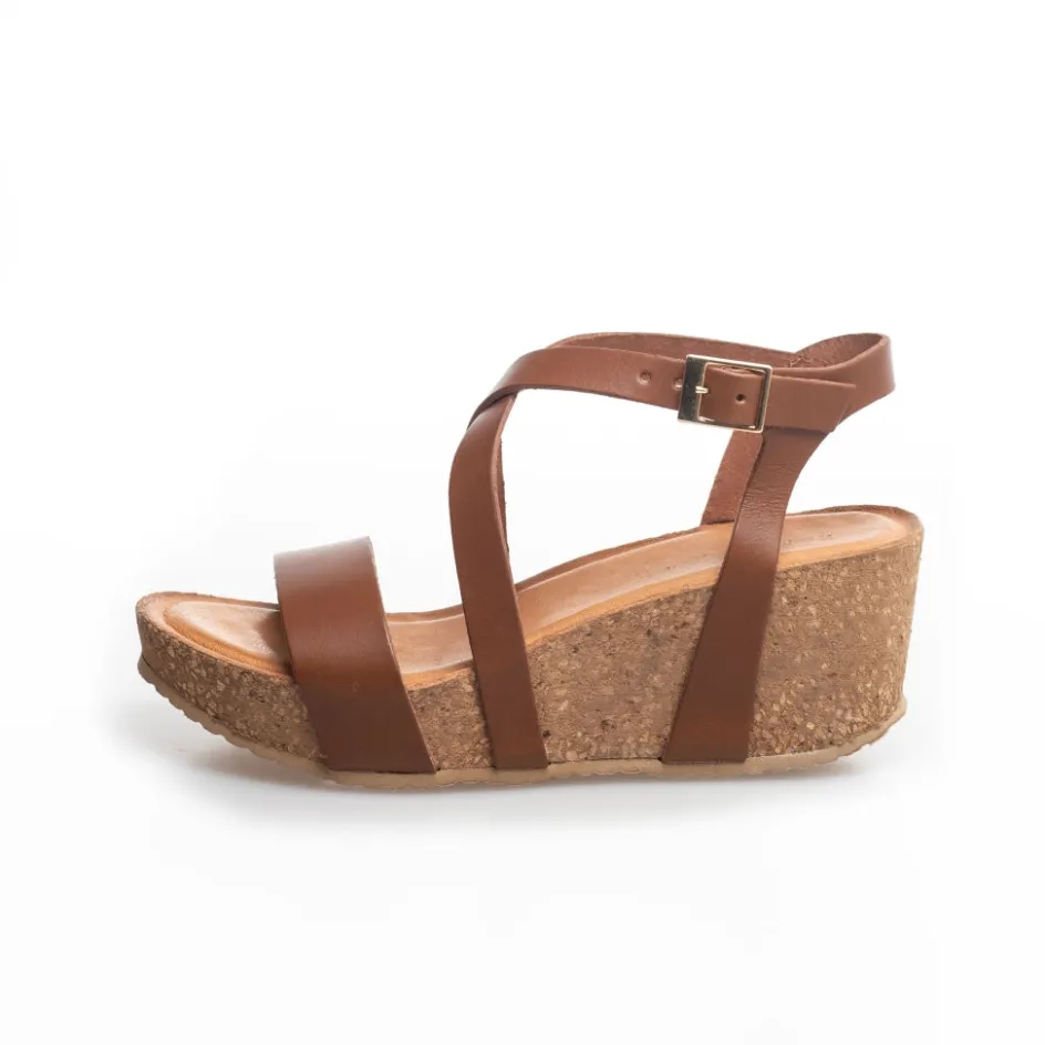 Copenhagen Shoes Sandaler Med Kilehæle*LAURA 22 - COGNAC Laura22 sandal cognac