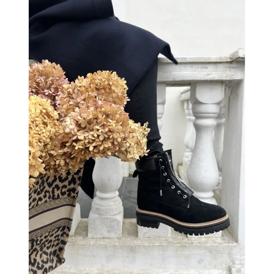 Copenhagen Shoes Ankelstøvler*LEADER FUR - Black Leaderfur boot black