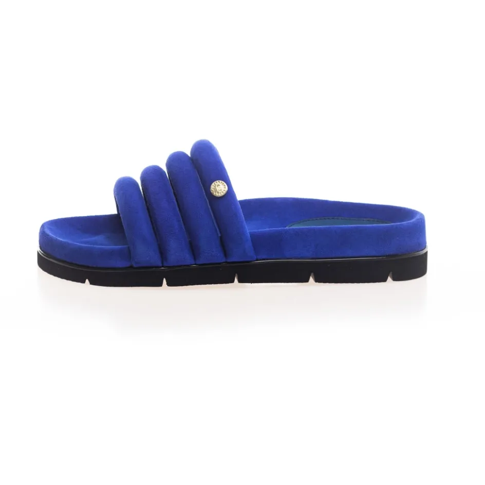Copenhagen Shoes Flade Sandaler*LEAFS SUEDE - Electric blue