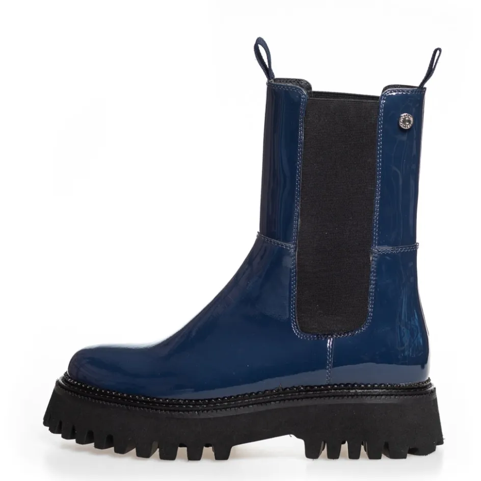 Copenhagen Shoes Ankelstøvler*LEMON PATENT - DARK BLUE PATENT Lemonpatent boot dark blue patent