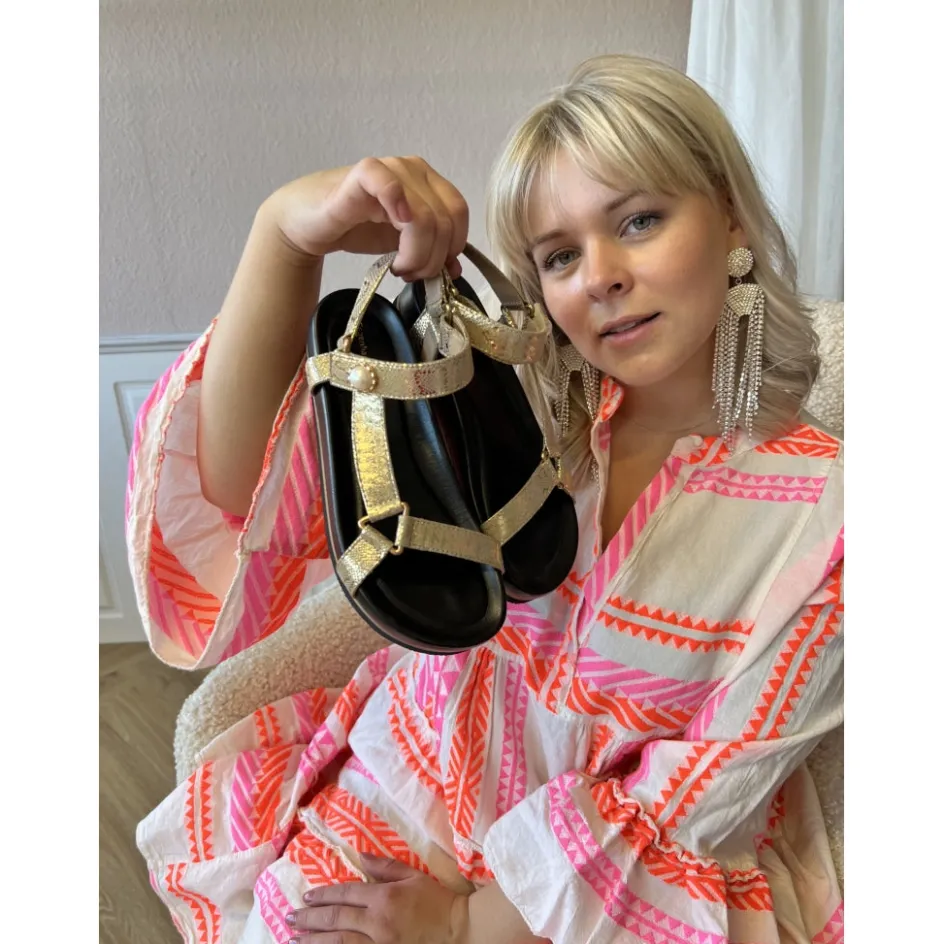 like_a_dream__gold_snake_2.webp Copenhagen Shoes Flade Sandaler*LIKE A DREAM - Gold Snake Likea dream sandal gold snake