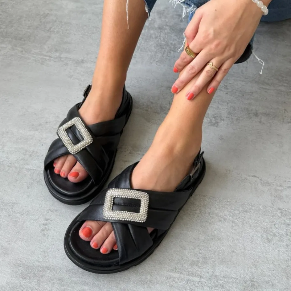 Copenhagen Shoes Flade Sandaler*LIKE A MELODY - Black Likea melody sandal black