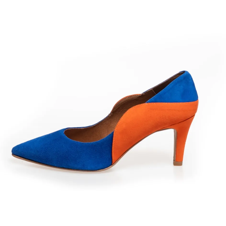 Copenhagen Shoes Stiletter*LOVE AND JOY - ELECTRIC BLUE / ORANGE Loveand joy heels electric blue orange