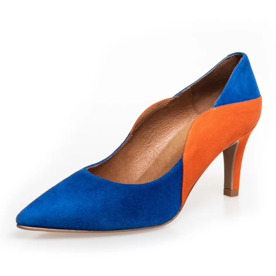 Copenhagen Shoes Stiletter*LOVE AND JOY - ELECTRIC BLUE / ORANGE Loveand joy heels electric blue orange